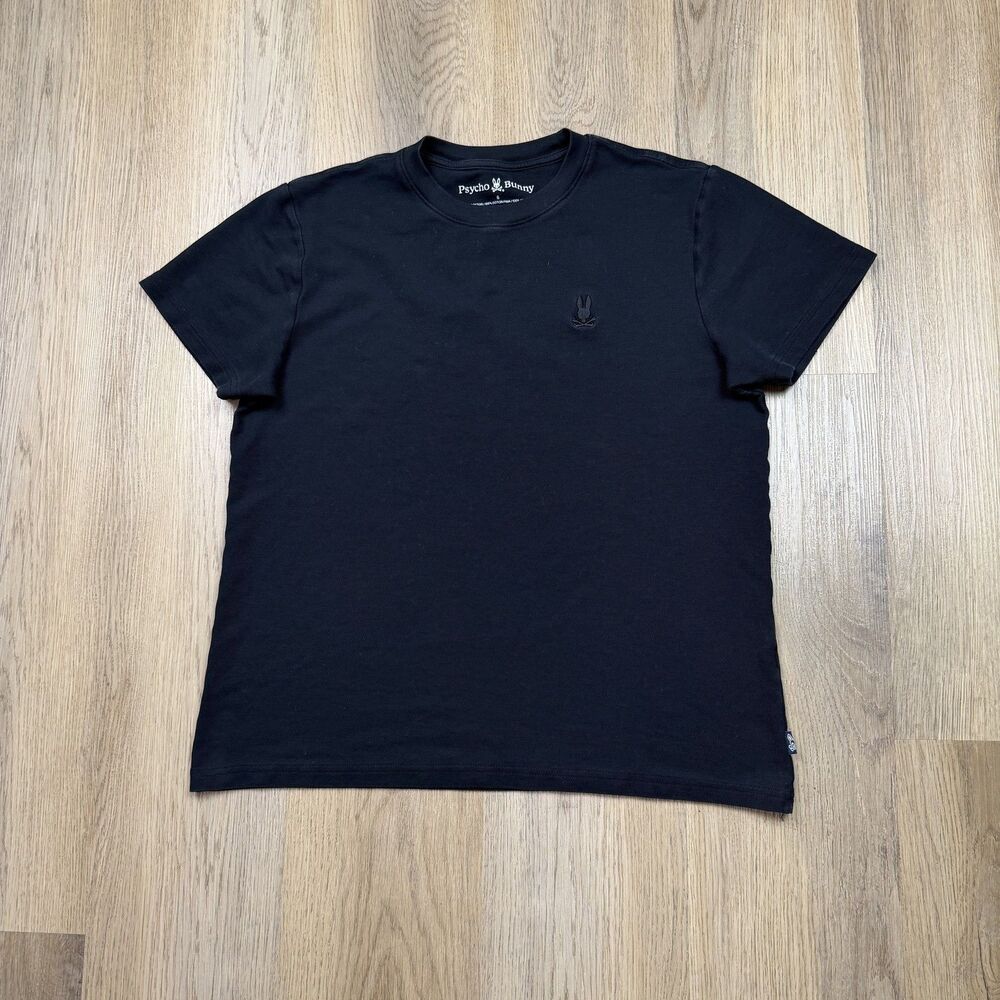 Psycho Bunny Shirt Mens Medium Black Pima Cotton Logo Crewneck T-Shirt Casual